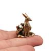 1Pcs Nine Tailed Fox Miniature Figurines Desk Ornament Brass Mythical Fox Statue Mini Copper Animal Sculpture Home Decor Crafts