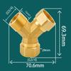 Raccordo a Y in ottone H58 Filettatura BSPP da 1/2" 3/4" Riduttore equalizzatore Giunto di unione ispessito Adattatore per acqua/gas Connettore