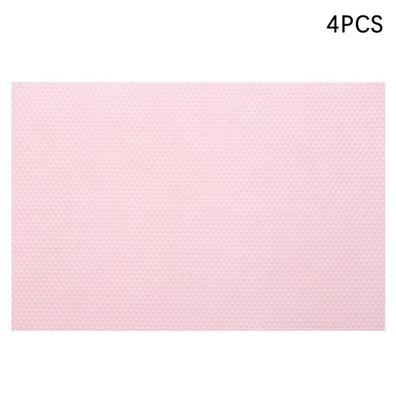 4Pcs Refrigerator Pad Non-Slip Waterproof Can Be Cut Fridge Shelf Liner Mat Kitchen Washable Drawer Cabinet Pads Table Placemats розовый 677₽
