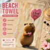 Cute Capybara Pattern Beach Towel Flat Print Soft Absorbent Microfiber Bath Towel for Diving Surfing Camping Accessories