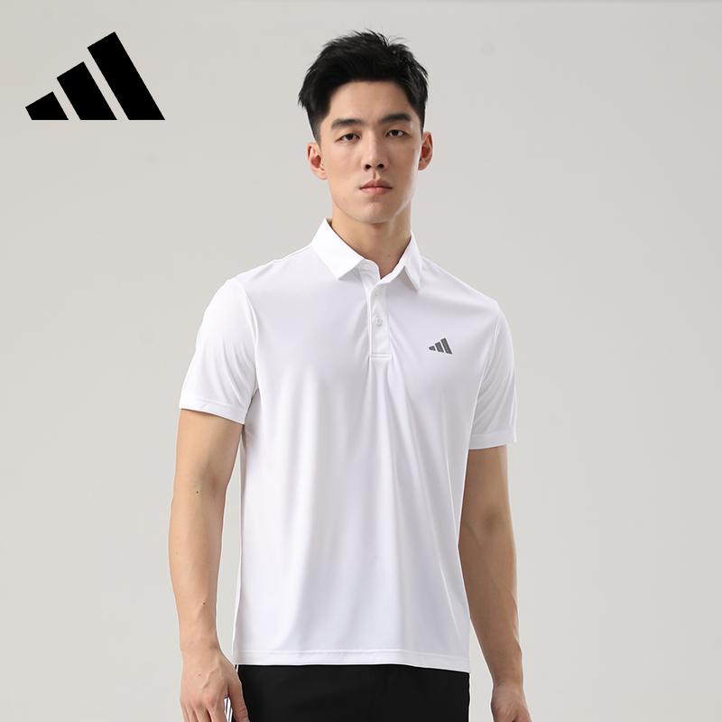 adidas Golf Series Three Stripes Logo Casual Breathable Quick-Dry Short Sleeve Polo Shirt Men Polo Shirts White KD7254