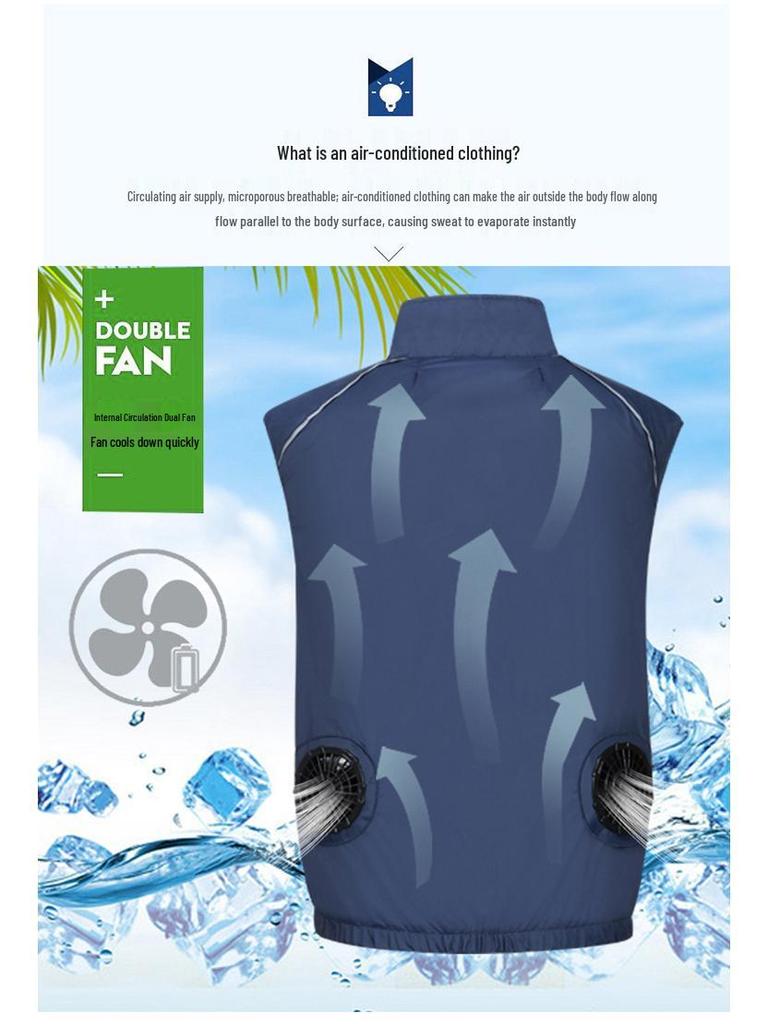Unisex Sleeveless Cooling Workwear with Fan for Summer Heatstroke Prevention