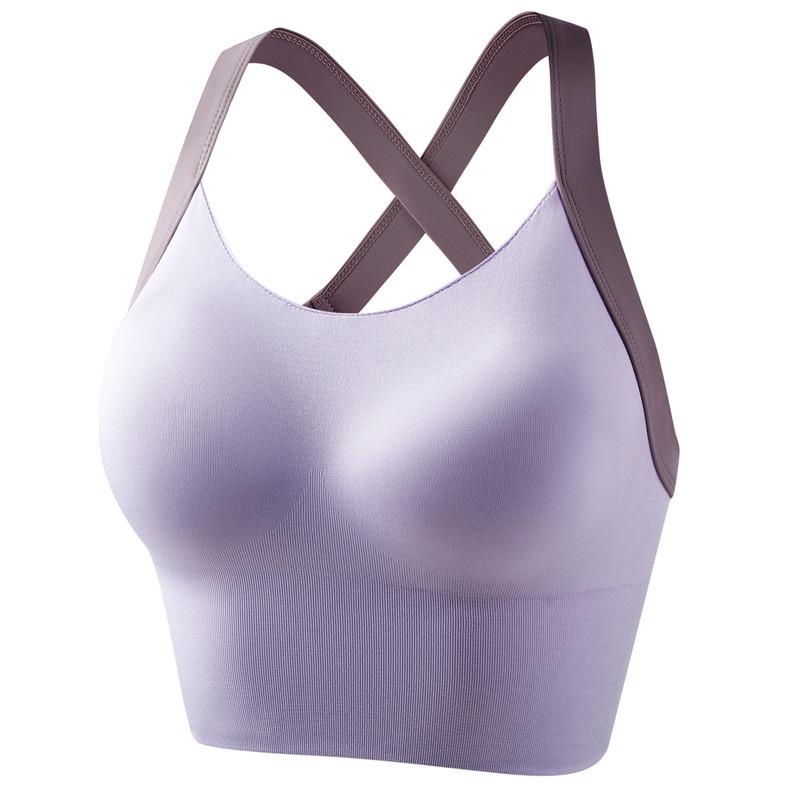 Bra Women's Integrated Fixed Cross Back Sports Bra High Impact Shockproof Tank Brassiere for Running Fitness Yoga