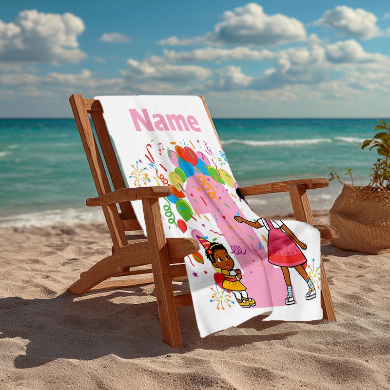 Custom Name Ultra-Soft Beach Towel with Gracie's Corner Theme,Ideal for Pool - Camping, Diving - Perfect Travel Essential, Vibrant Beach Towel.