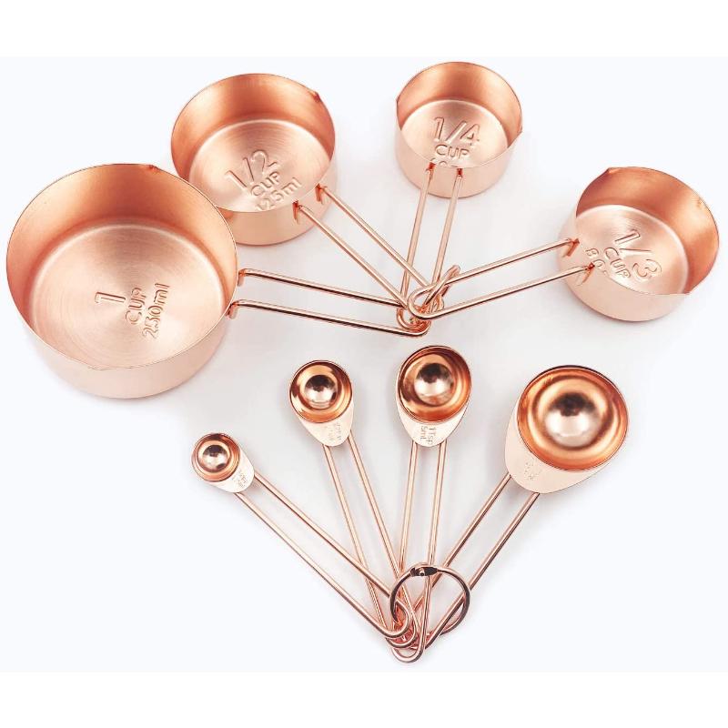 8pcs Stainless Steel Measuring Spoons and Measuring Cups Set Kitchen Accessories Baking Tea Coffee Spoon Measuring Tools