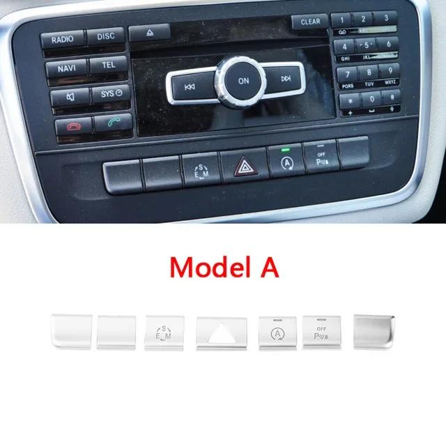 Car Interior Sticker Multimedia CD Button Decoration Suitable for Mercedes Benz GLA X156 CLA C117 A B Class W176 W246