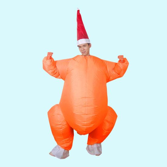 Aufblasbares Truthahn-Kostüm für Erwachsene, Halloween, Erntedankfest, Cosplay-Overall