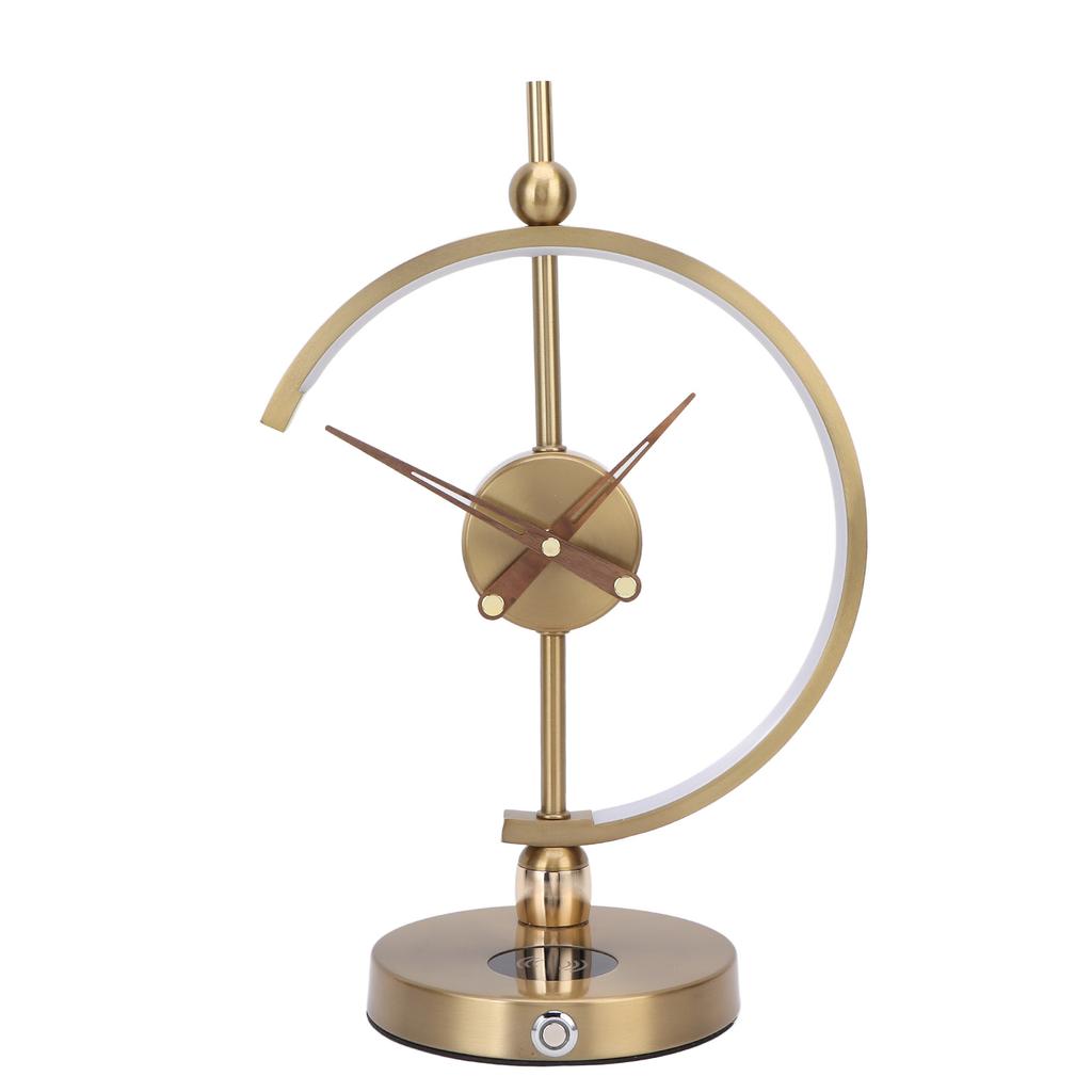 LED Clock Lamp Beautiful Stylish Silent Clock Table Lamp Ornament with Wireless Charging Base 12W AC