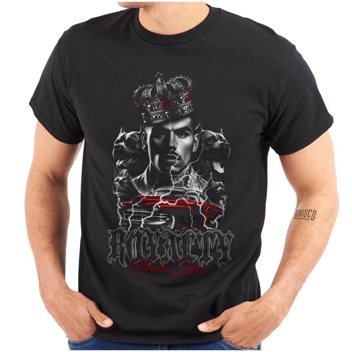 

Urban Streetwear Royalty Never Dies King Womens or Mens Crewneck 100% Cotton T-shirt Mens Tees Top Tee XL