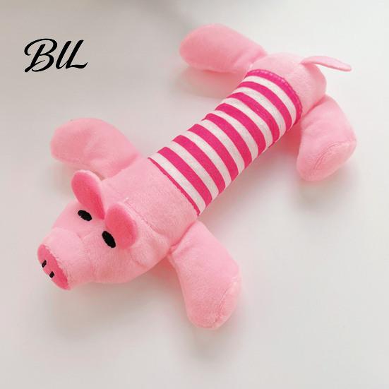 Interactive Dog Toy Plush Animal Squeaky Pig Duck Elephant Chew Pet Hunting Instinct Cute Stuffed Teething for Dogs Puppies Biting Tug-of-War