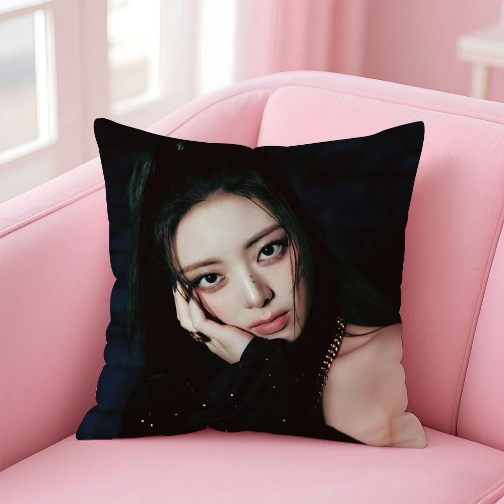 ITZY band singer cool Cushion Cover Comfortable Reversible Pillow Cover Ideal for Car Sofa Bedroom & Beyond