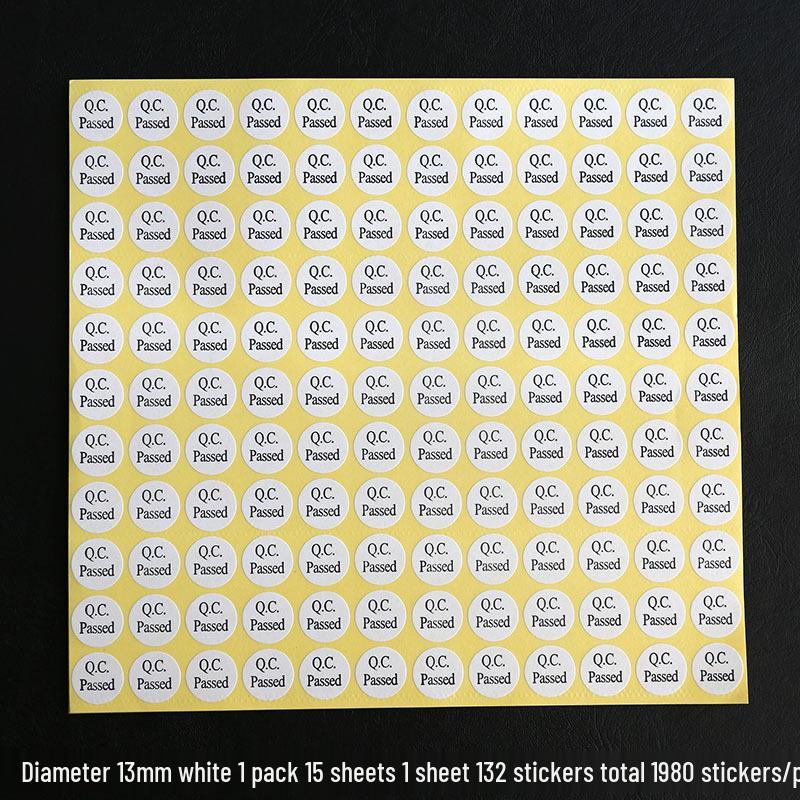 Štítek kontroly s lepicí vrstvou - Samolepka zajištění kvality - QC PASSED