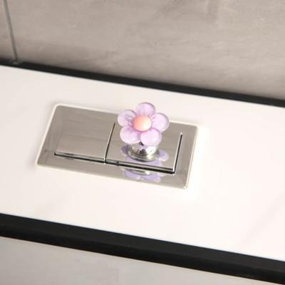 Creative Resin Flower Shaped Toilet Tank Button Drawer Handle Universal Toilet Button Labor-saving Toilet Lid Lifter Toilet