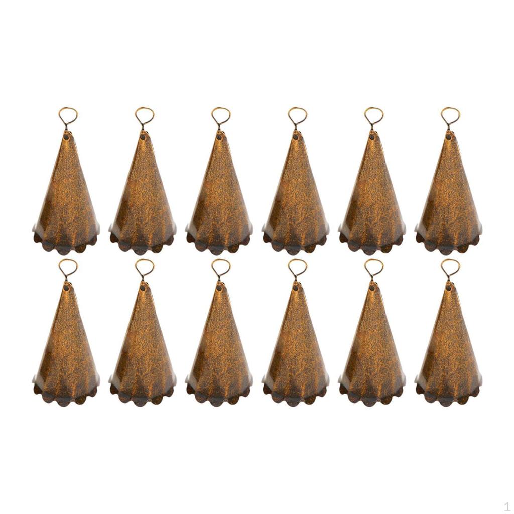 12Pcs Christmas Bell Ornament Decoration with Floral Border Witch Bells for Engagements