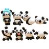 8 Three-dimensional Creative Small Cute Plastic Panda-shaped Figurines and Micro-landscape Decorative Figurines