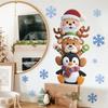 Cartoon Santa Claus, Penguin, Elk and Snowflake Home Holiday Decorative Wall Stickers