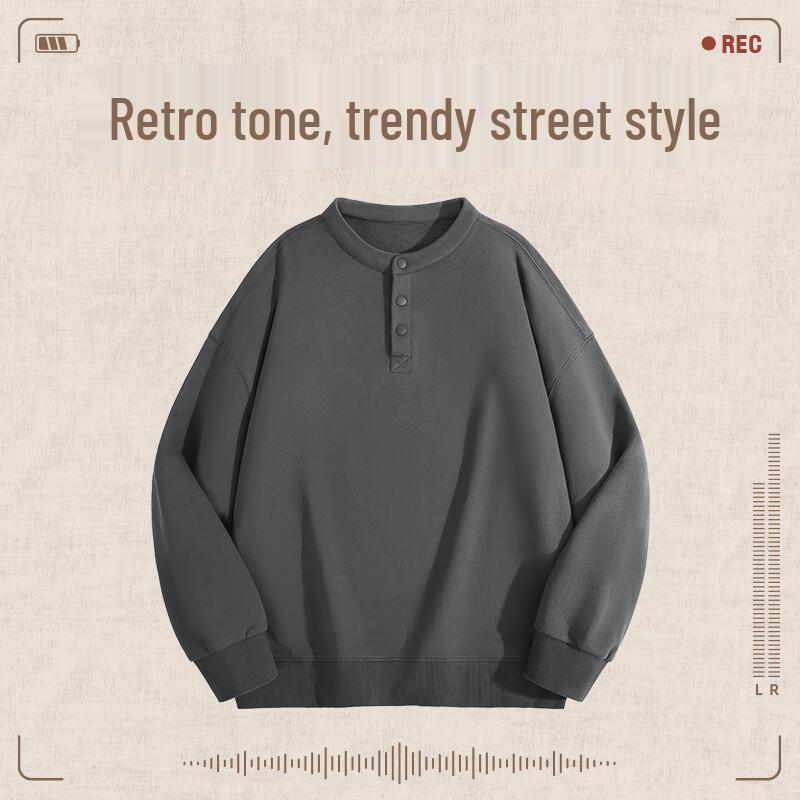 JEEP Men's Henley Collar Long Sleeve Sweatshirt