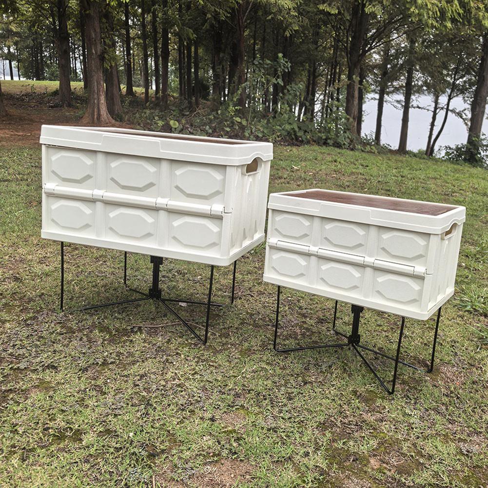 Camping Foldable Metal Stand Carbon Steel Organizer Box Folding Stand Outdoor Storage Boxes Shelves for Outdoor Picnic Fishing
