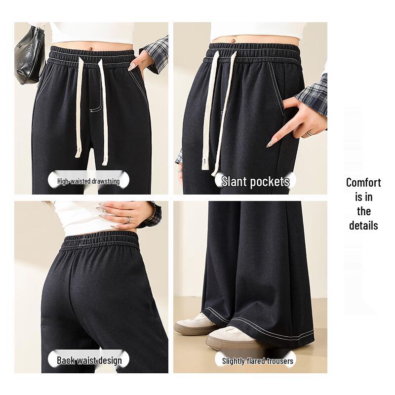 Women's High-Waisted Draped Micro-Flare Denim Pants