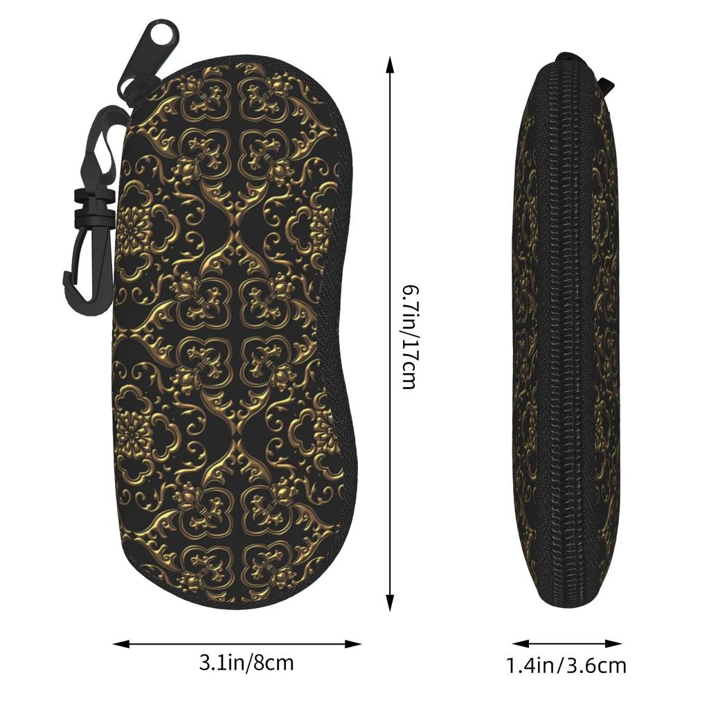 Golden Medallion Baroque Accessories Glasses Case for Girls Protective Zipper Glasses Storage Box Ins Eyewear Container