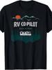 RV Copilot Camping Motorhome Travel Vacation Gift T-Shirt Retro Casual Short-Sleeve T-Shirt with Rou