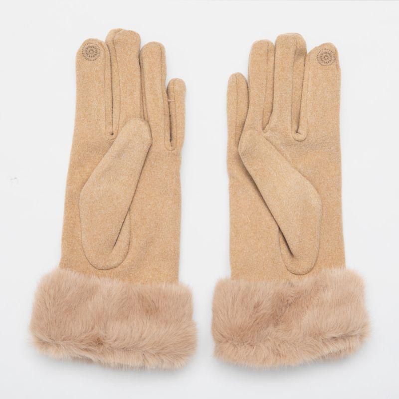 Suede Gloves with Faux Fur Woman LULU CASTAGNETTE