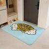 band G-Green Day Floor Mat Flannel Door Mat Non-Slip Absorbent Washable Indoor Home Rug