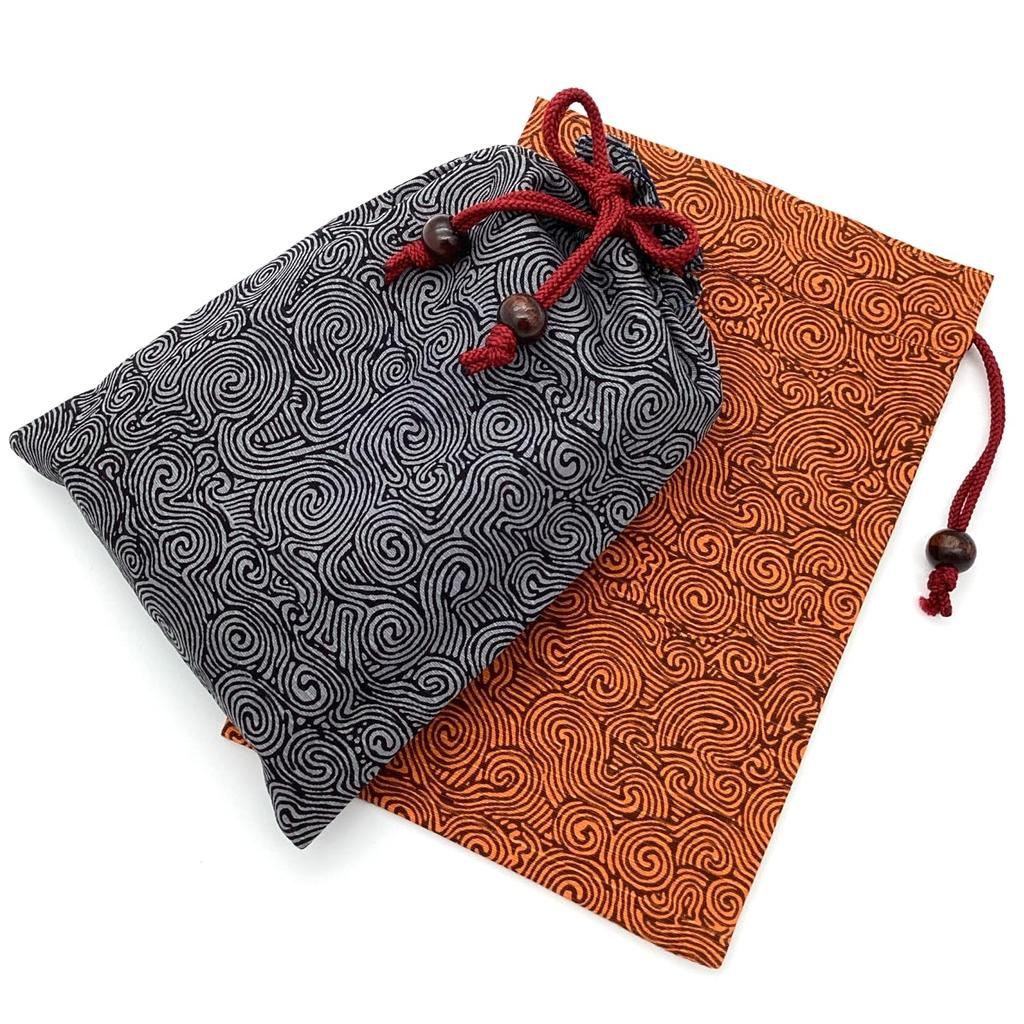 Kyosuke Goshuincho Stamp Drawstring X Jomon Arabesque Japanese Large Size Gift Japanese-made (temple/shrine Book) Case/Pouch, Bag, 100% Cotton,