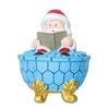 Yousheng Christmas Ornament Santa Claus Shower Design LED Night Light Resin Craft Figure Living Room Desktop Ornament