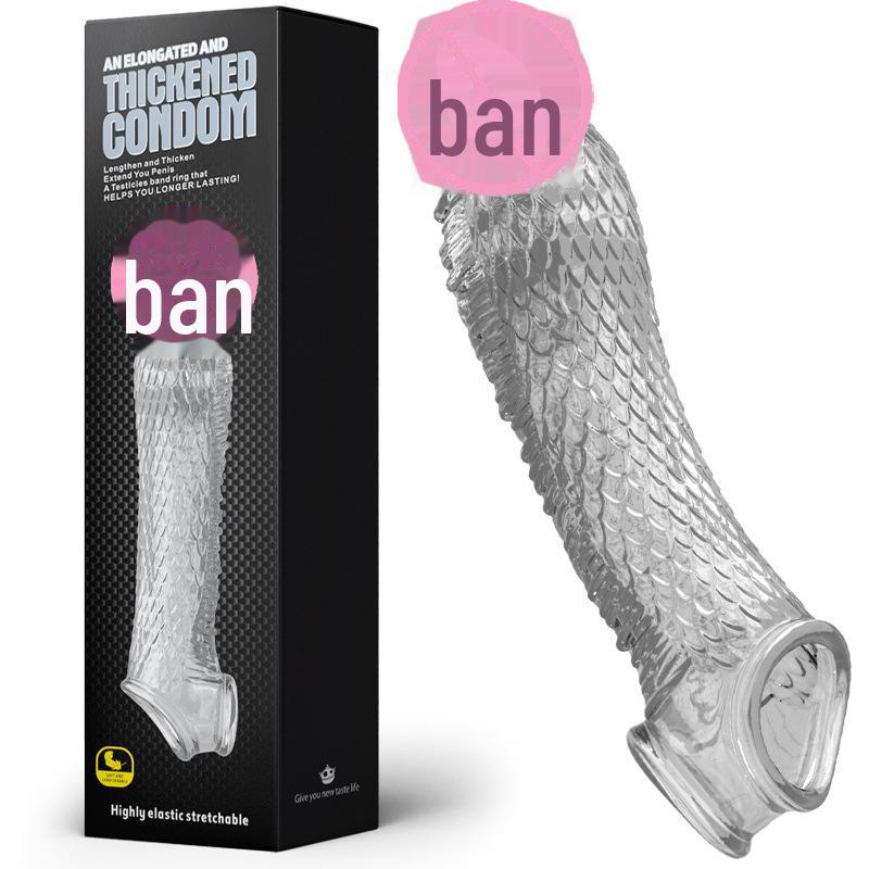 Se Niuniu Jiaolong Silicone Dragon Scale Penis Lock Sperm Sleeve for Men