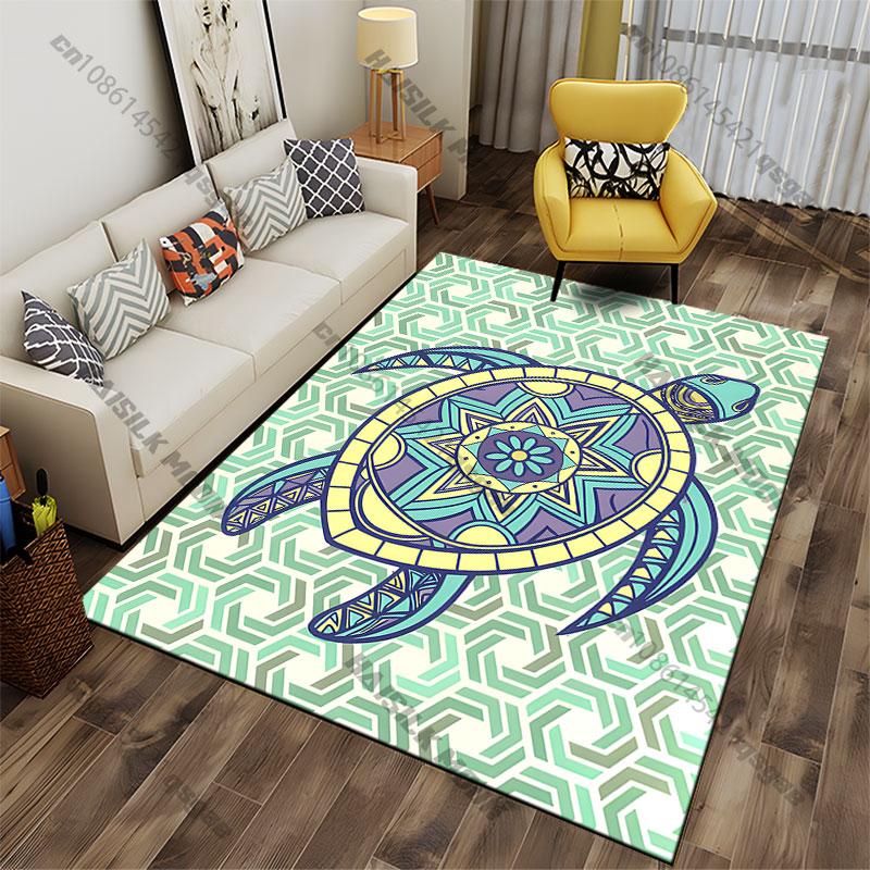Bunter Teppich mit Schildkrötenmuster Yoga Wohnzimmer Raumdekoration Krabbeldecke für Kinder Fußmatte Teppich Spielmatte