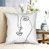 Abstract Face IiOne Line Art Pillow Case Printed Home Soft DIY Pillow Cover Abstract Face Faces One Line Art Single Line