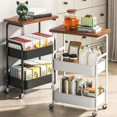 3-Tier Rolling Cart with Wheels Multifunctional Utility Organizer Cart Kitchen Bathroom Living Room Office Sofa Bedside Toys Snacks Storage Rack