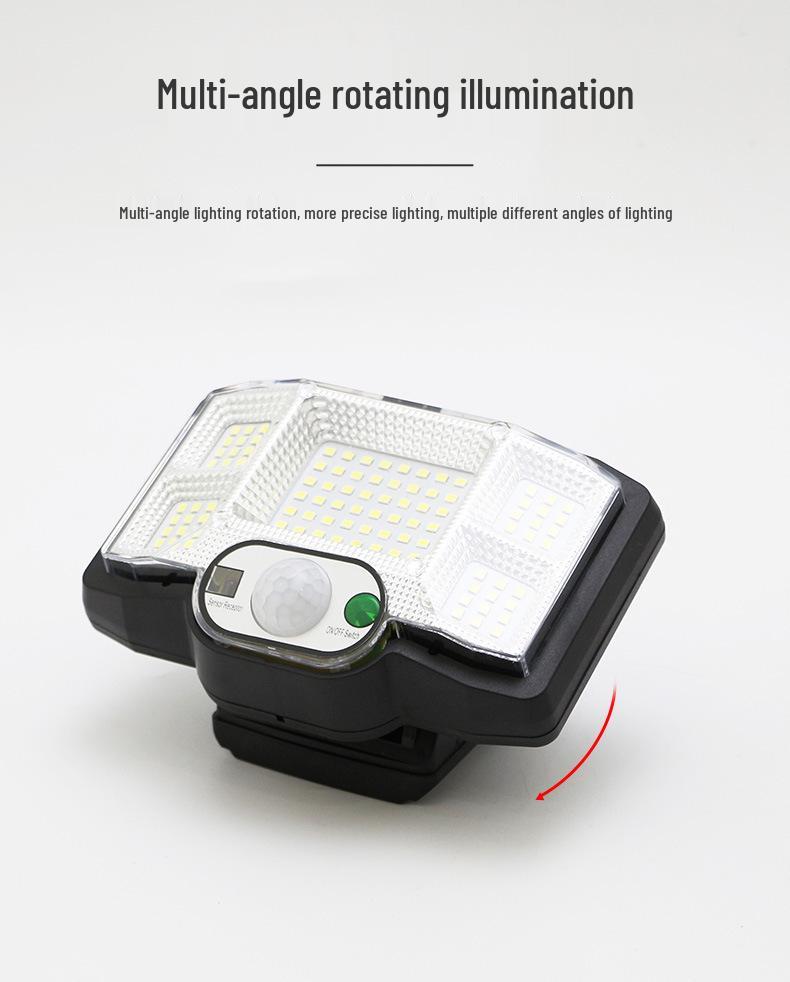 Triple-Head Rotatable Solar Outdoor Wall Lamp for Streets and Courtyards