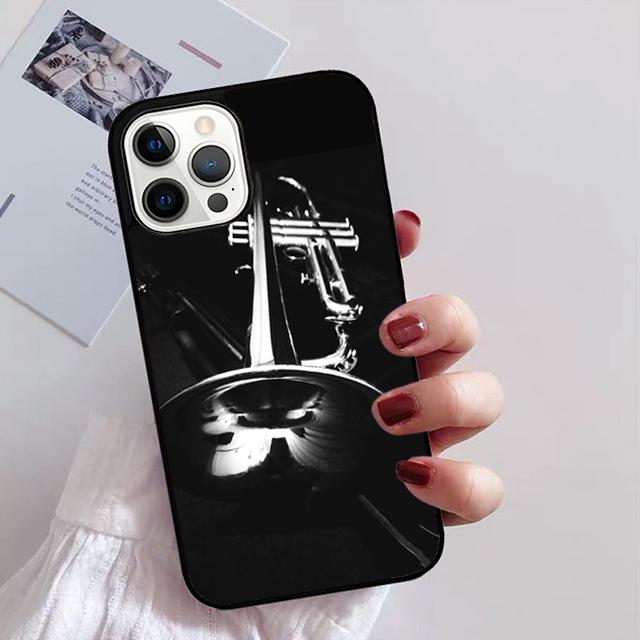 Piccolo Trompete Messing Instrumente Telefon Fall für iPhone 11 12 13 14 Pro Max mini XR XS SE 2020 6 7 8 Plus Samsung S21 S22 Coque