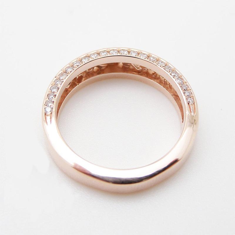 Lindon Classic Copper Alloy Zircon Ring Ladies Jewelry Wedding Promise Party Gift