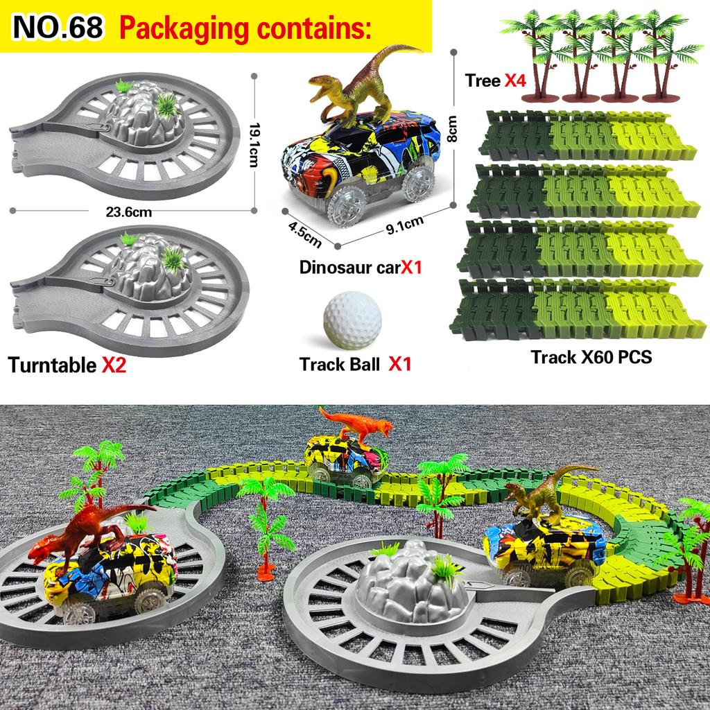Children Electric Track Toy Car Dinosaur Car Kids Educational Toys Track Car Train Toys For Children Birthday Gift