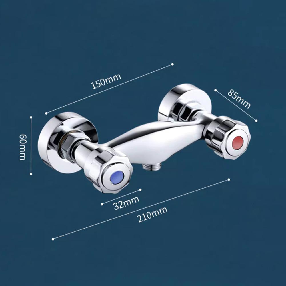 Doppelschalter Mischventil Duscharmatur Heiß- und Kalt-Doppelsteuerung Wandmontiertes Mischventil Badezimmer Badewannenarmatur Ventil