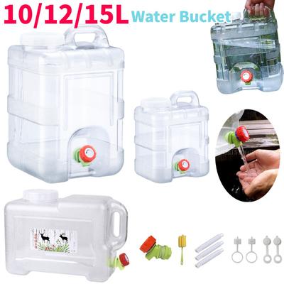 10/12/15L Drinking Water Container with Spigot Leakproof Camping Water Tank Large Capacity Water Storage Carrier for Hiking Car