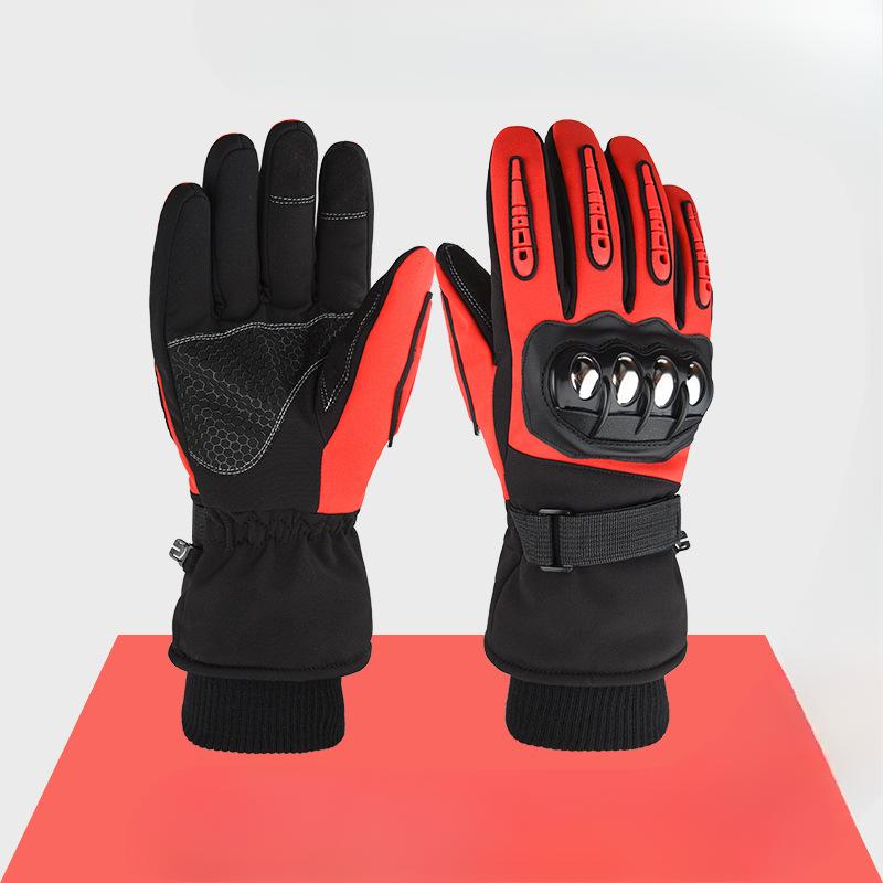 Winter Racing Gloves Men's Plus Velvet Warm Non Slip  Waterproof  Wear Resistant Touch Screen  Anti Fall Protection Motorcycle Motorcycle Riding