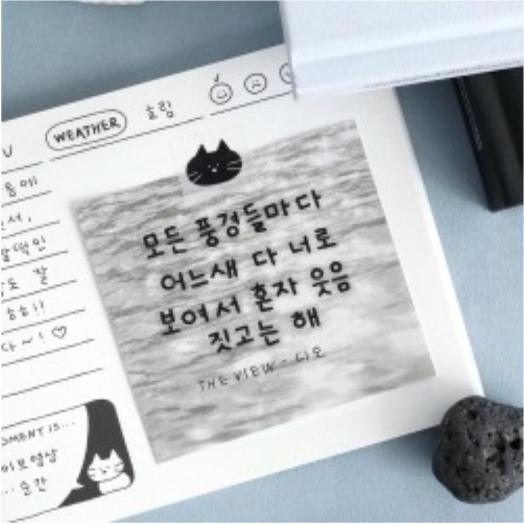 Doodle Hangul Clear Sticker Pack / Back to School Transparent Korean Alphabet Sticker Set for Journaling Planner Photo Card Deco K-Stationery