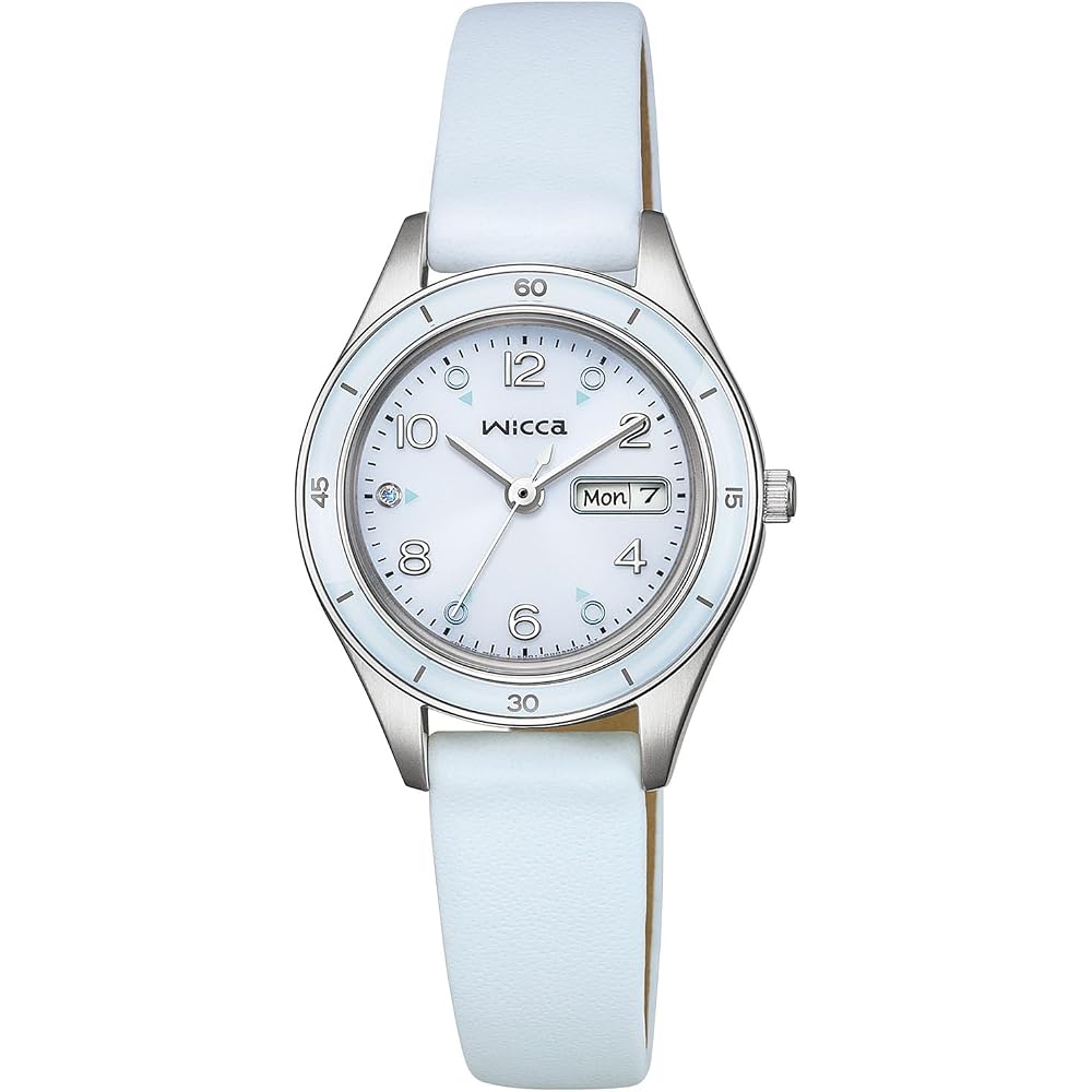 [CITIZEN] wicca Watch (Solar Tech/Waterproof/Light Blue) KH3-711-70 ACTIVE LINE Sporty Cute Synthetic Leather Crystal Glass Women s Analog Simple Busi