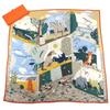 Excellent HERMES scarf Aesop's Fables Carre 140 Carrejean cashmere Women Used