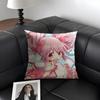 M-Madoka Magicaa Cute Cushion Cover Natural Linen Organic Fabric Double-Sided Printing Sofa Home Decor Gift Pillow Case
