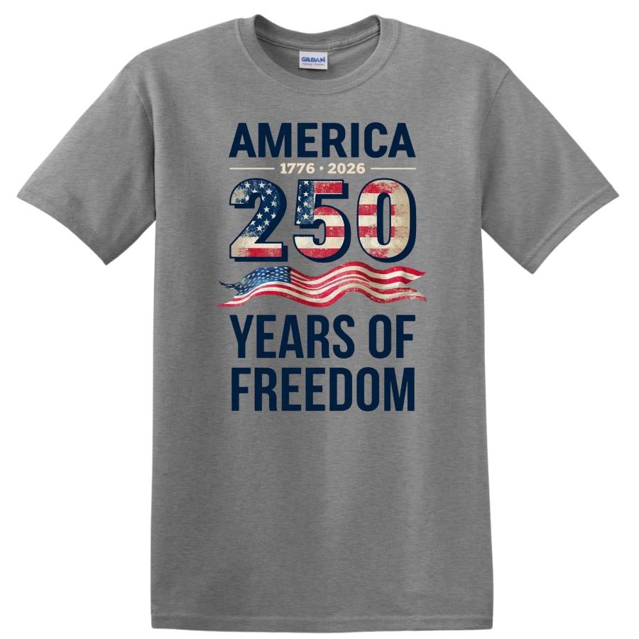 America 250 Years Of Freedom T Shirt 1776 2026 American Flag Patriotic USA Gift XL