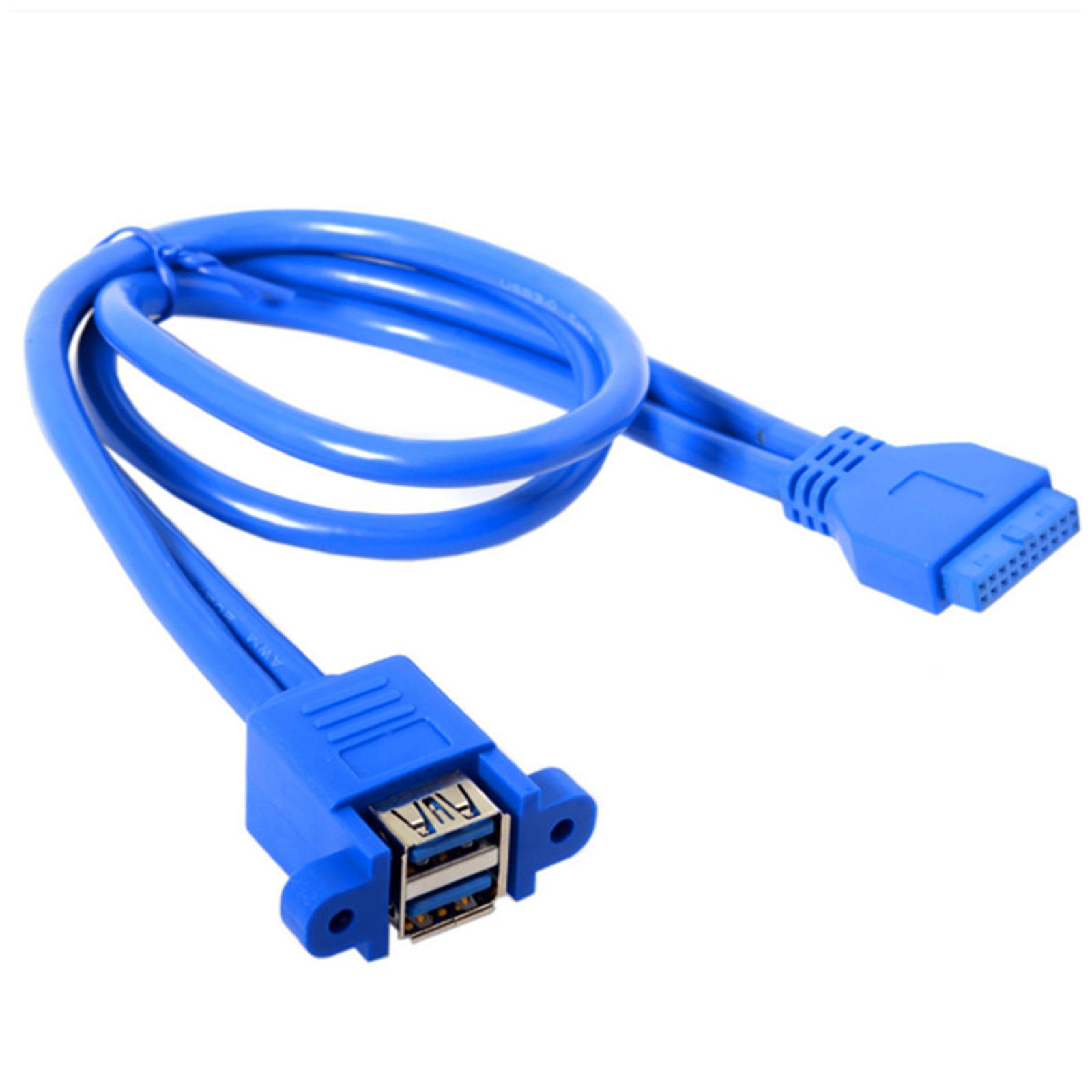 

Двойной USB 3.0 A гнездо 2 порта к USB 3.0 20-контактному гнезду, материнская плата, монтажный расширительный кабель-адаптер с отверстием для винта 30/50 см A