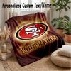 San Francisco 49ers Benutzerdefinierte Flanell-Kuscheldecke Drucken Sie Ihren Namen Text Weiche Warme Decke Weihnachtsgeschenk