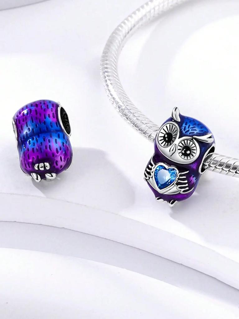 Charms Plata Copper Colors Black Cat And Cute Owl Beads Charm Pendant For Original Bracelet For Women Diy Jewelry Love Gift