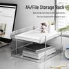 Organizador de Mesa Acrílico Multicamadas para Livros e Arquivos