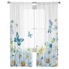 Aquarellblumen Schmetterling Libelle Tüllvorhang Voile Transparent für Schlafzimmer Wohnzimmer Küche Durchsichtige Fenstervorhänge